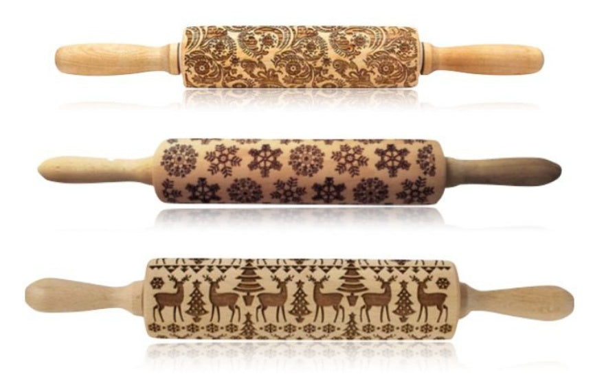 Make Festive Cookies with Christmas Embossed Rolling Pin