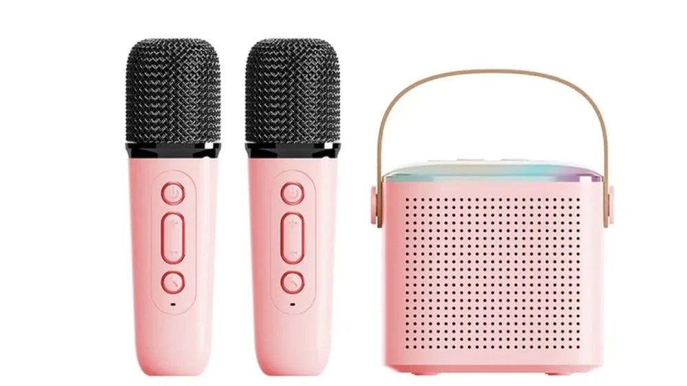 Wireless Karaoke Speaker System – Bluetooth RGB Microphone Set for Home Party & Entertainment