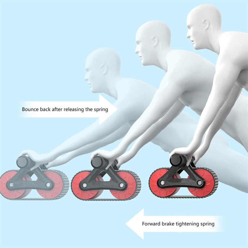 Home Gym Ab Roller with Automatic Rebound – Double Wheel Core Strength & Fitness Trainer
