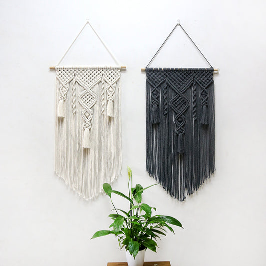 Boho Nordic Wall Hanging Tapestry – Cotton Rope Woven Home Decor for Modern Interior Design