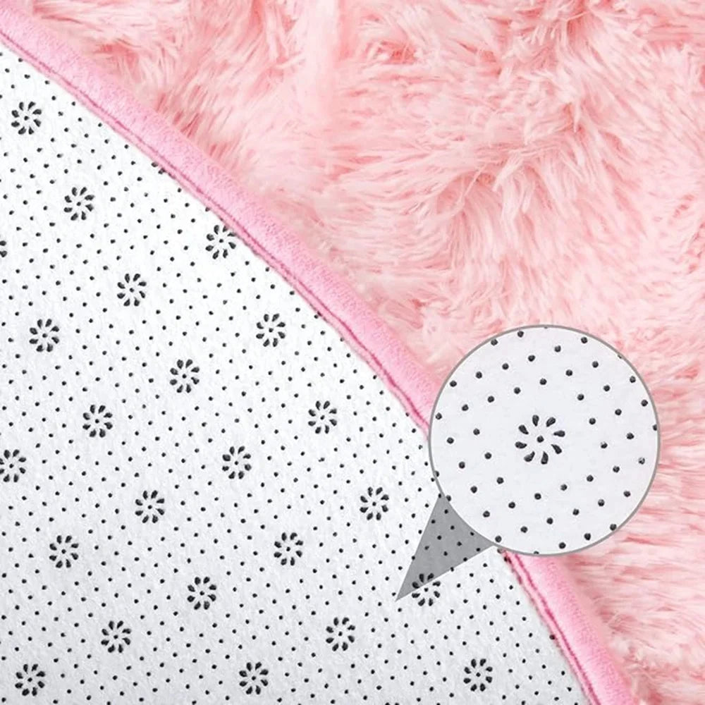 Soft Plush Round Rug Mat Fluffy White Carpets - perfect for living room & bedroom