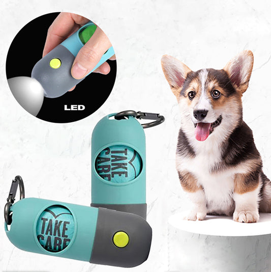 Smart Pet Waste Bag Dispenser with Flashlight – Walking Essential