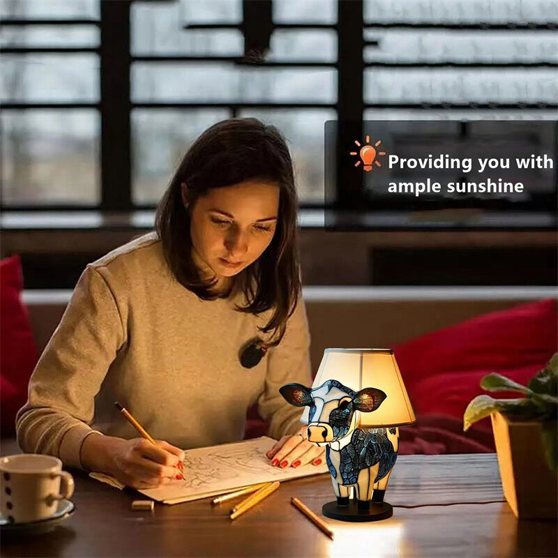 Cute Cow Table Lamp – USB Bedside Night Light for Bedroom, Dorm & Living Room Decor