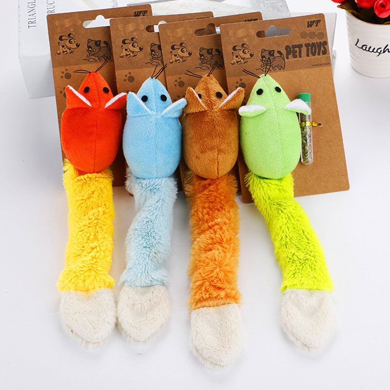 Interactive Cat Mouse Toy – Long Tail Teaser Wand for Kitten/ Cat Play & Exercise