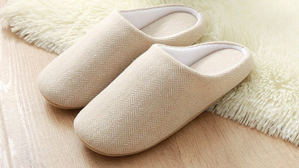 Autumn Winter Men’s Slippers – Cozy Cotton Anti-Skid Indoor House Shoes
