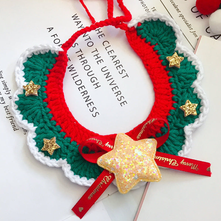 Christmas Pet Collar – Hand Woven Wool Collar for Dogs & Cats