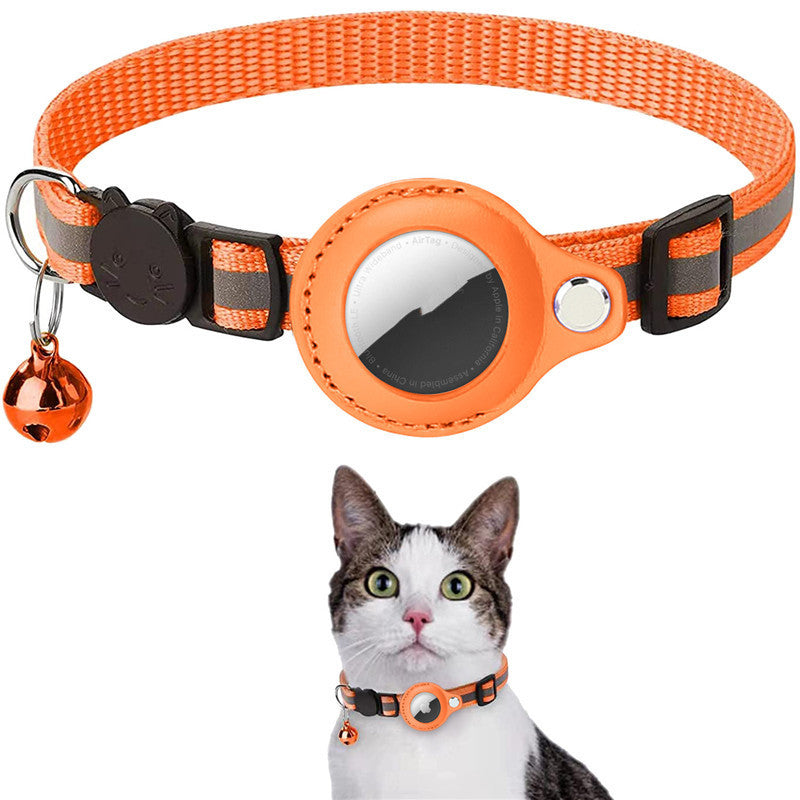 Reflective Smart Pet Collar for AirTag – Waterproof Nylon Dog & Cat Tracker