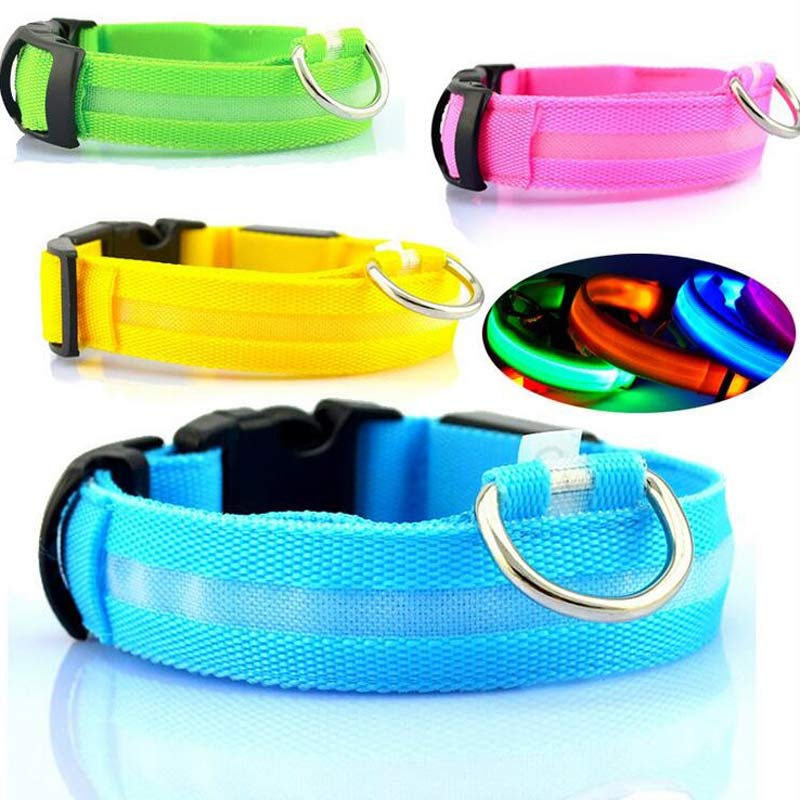 Adjustable LED Dog Collar – Bright Glowing Pet Collar for Night Walk Safety & Visibility