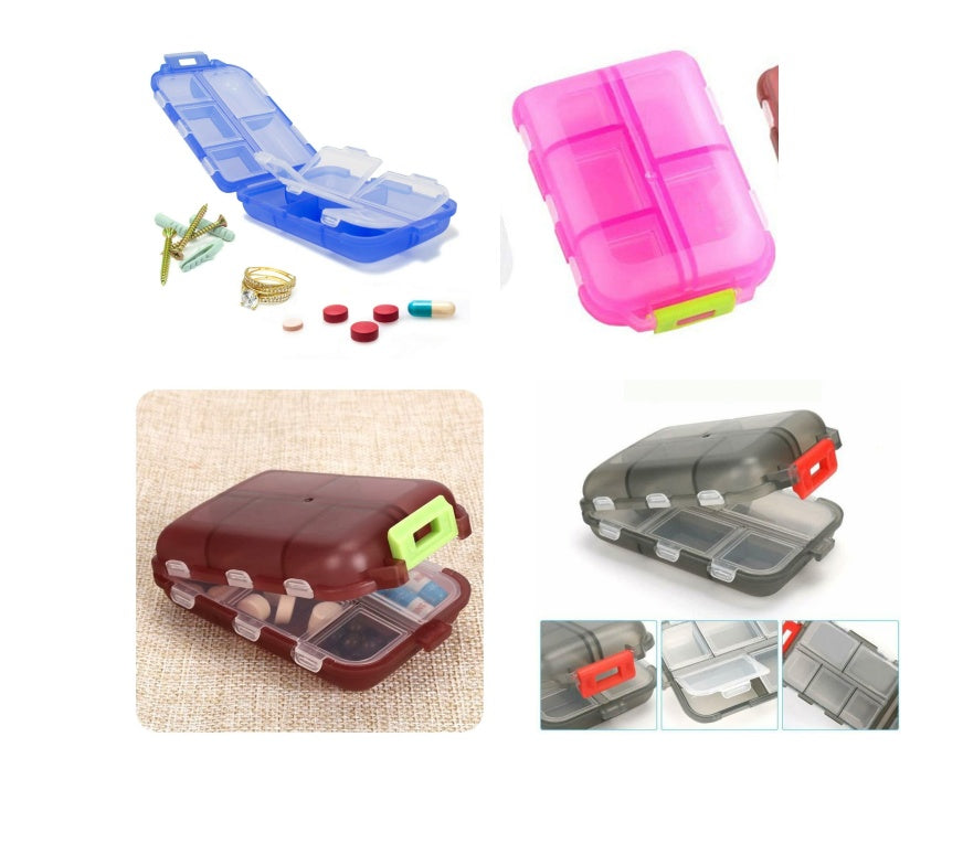 Moisture Proof Pill Organizer – 10 Grid Portable Medicine Box for Travel & Daily Health Use