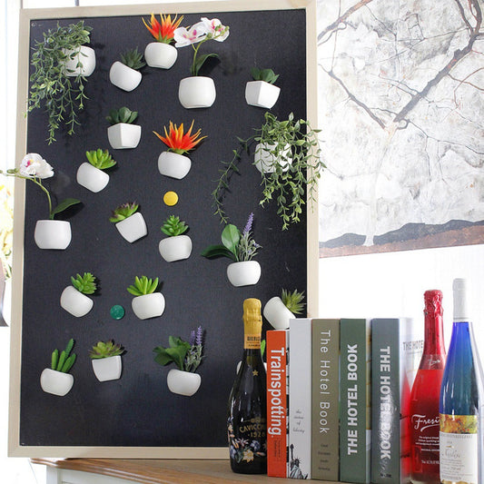 Mini Artificial Succulent Fridge Magnets – Decorative Plant Refrigerator Stickers