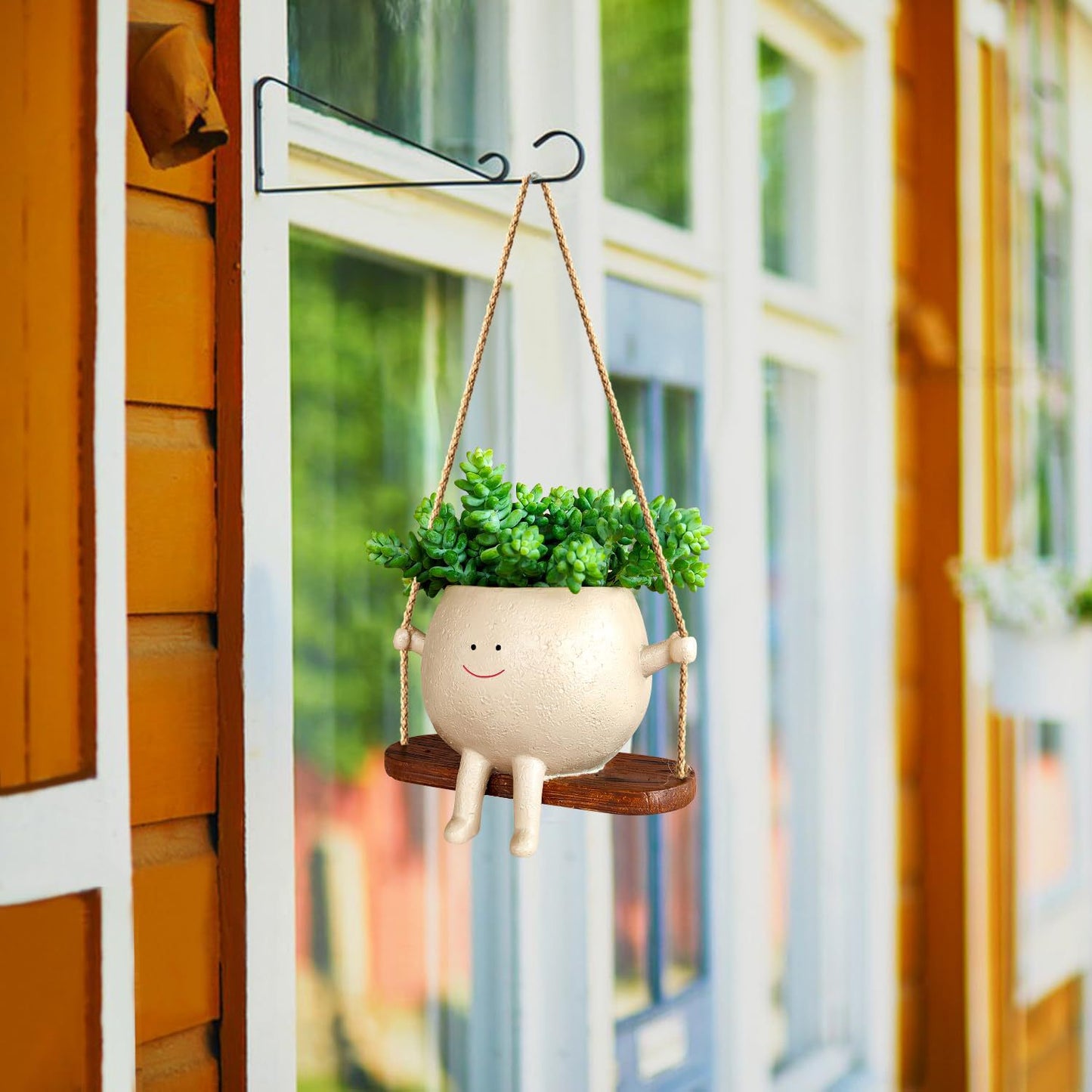 Garden Decor Hanging Plant Pot – Cute Face Planter for Balcony & Home