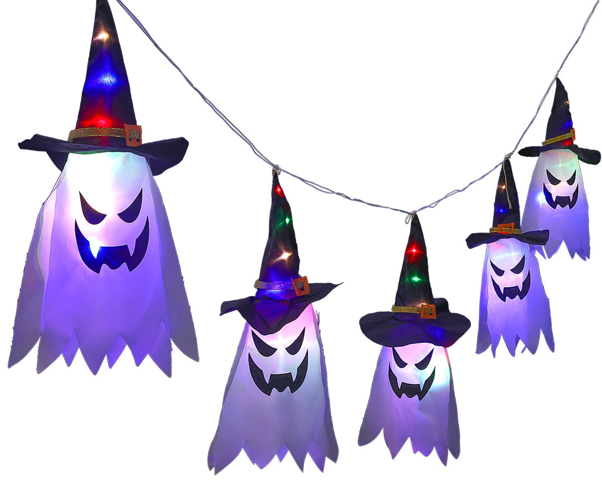 Halloween Ghost String Lights Lantern Decoration – Spooky Cloth Art LED
