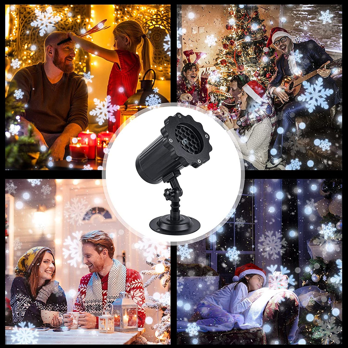 Snowflake LED Laser Projector – Moving Snowfall Light for Christmas, Party & Outdoor Decor