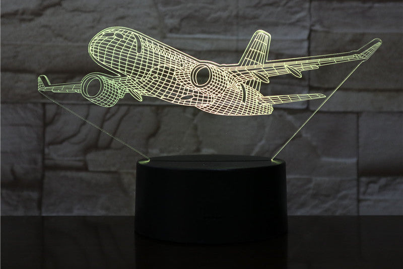 Custom Name LED Night Light – 3D Airplane Lamp for Kids Bedroom