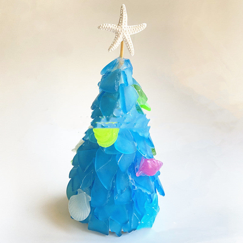 Modern Blue Glass Christmas Tree DIY Decoration Creative Holiday Home Festive Ornament