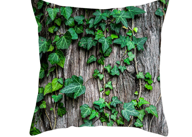 Light Tropical Plants Peach Skin Fleece Pillowcase – Soft Home Decor Cushion Cover