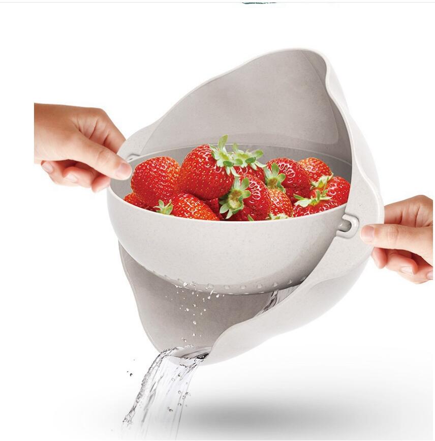 Plastic Kitchen Drain Basket – Multi-Use Rice Washer & Fruit Washing Bowl