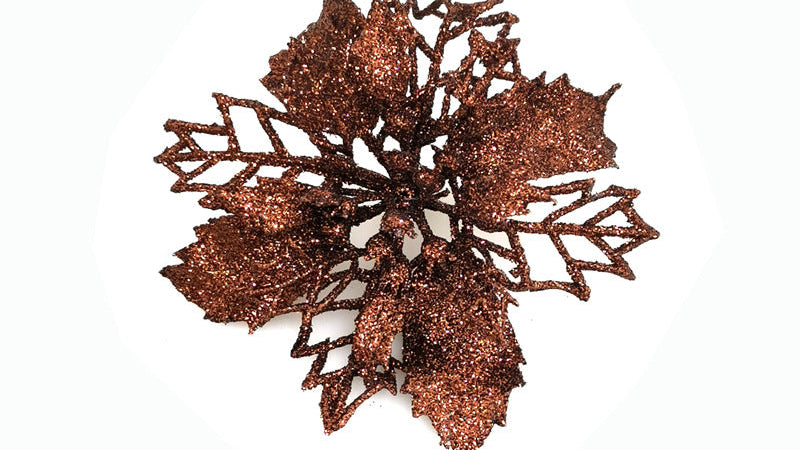 Christmas Glitter Fake Flowers – Festive Tree Decorations for Home & Party Setup