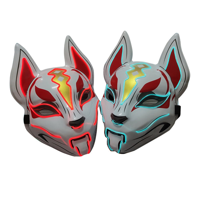 Glowing Cosplay Mask LED – Cat Face Anime Mask, Halloween Party & Bar Costume