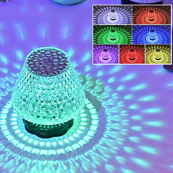 Luxury Touch Control Crystal Lamp – USB Dimmable LED Bedside Light for Home Decor