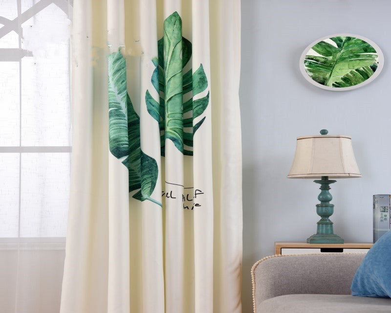 Banana Leaf Window Curtain – Modern Tropical Decor