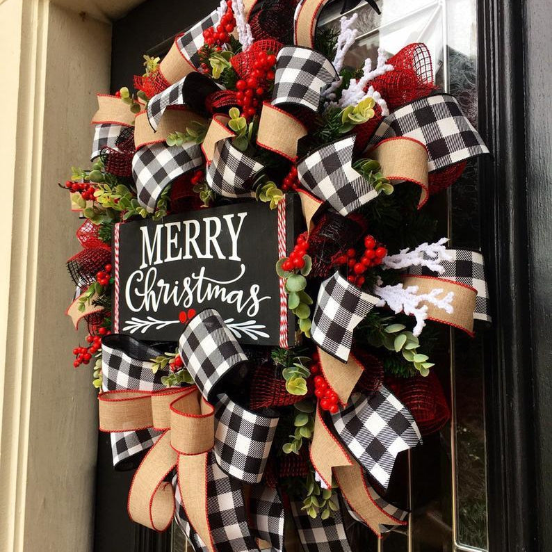 Christmas Garland Ribbon with Bows – Stylish Holiday Decor for Any Room