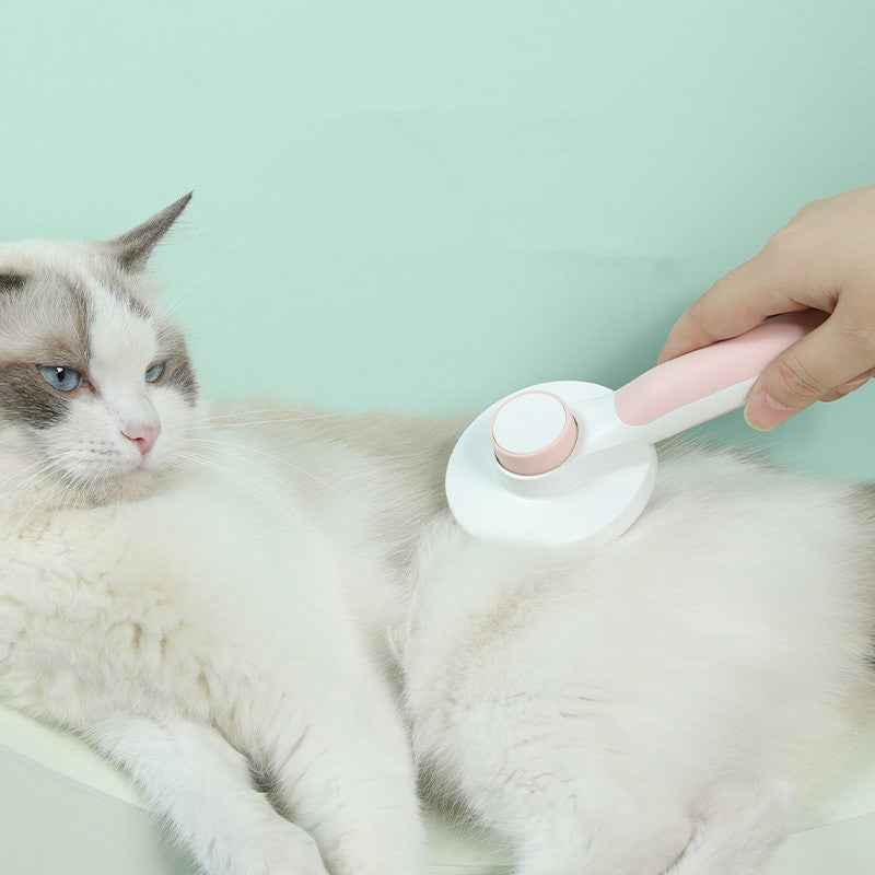 Pet Shedding Comb – Round Handle Grooming Tool for Tangle-Free Fur