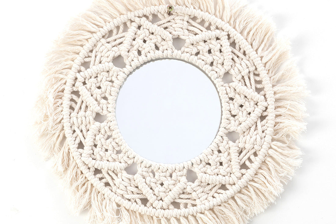 Boho Mirror Wall Tapestry – Aesthetic Vanity Decor for Bedroom, Dorm & Home Styling