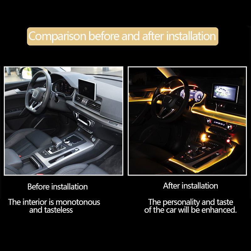 Car Fiber Optic Ambient Light Kit – RGB LED Interior Lights with App & Music Sync Control