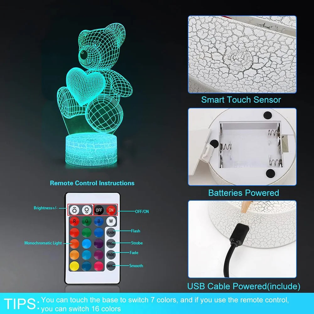 Best 3D LED Lamp – Acrylic Illusion Night Light for Room Decor