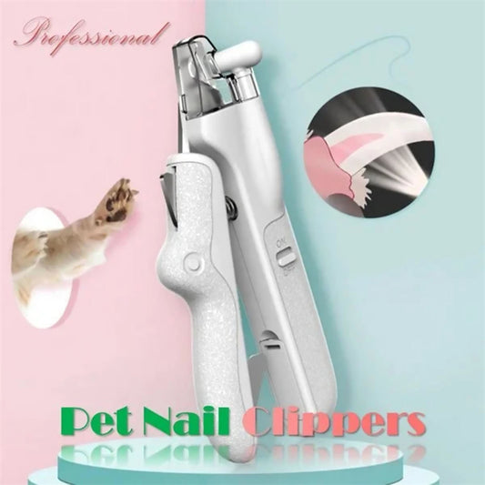Pet Nail Trimmer LED Light – Professional Dog Cat Grooming Clippers for Home Care & Safety
