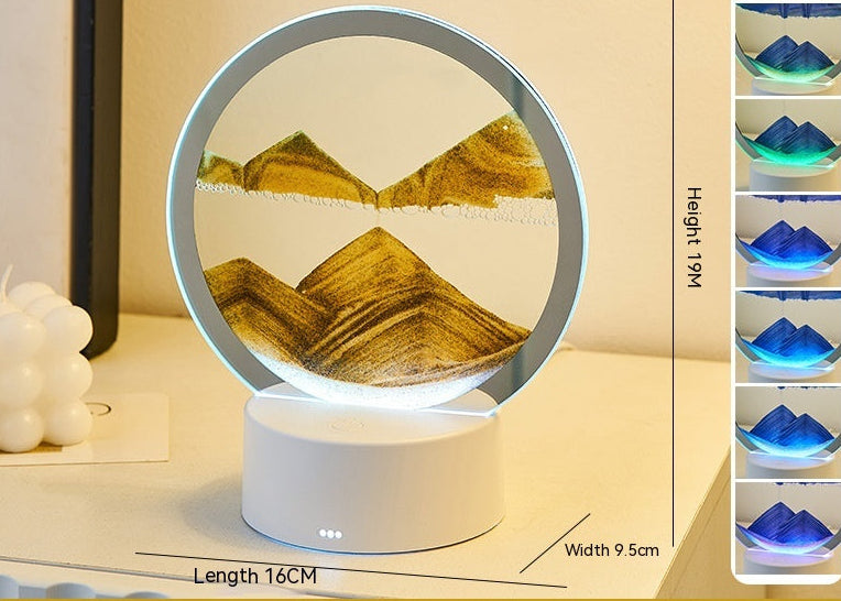 Aesthetic Quicksand Lamp LED Ambient Mood Light – Modern Decorative Desk Lamp for Bedroom & Living Room