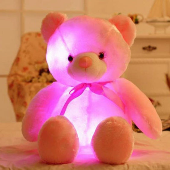 Glowing Teddy Bear Night Light Plush – LED Stuffed Toy Gift for Kids, Girls & Babies