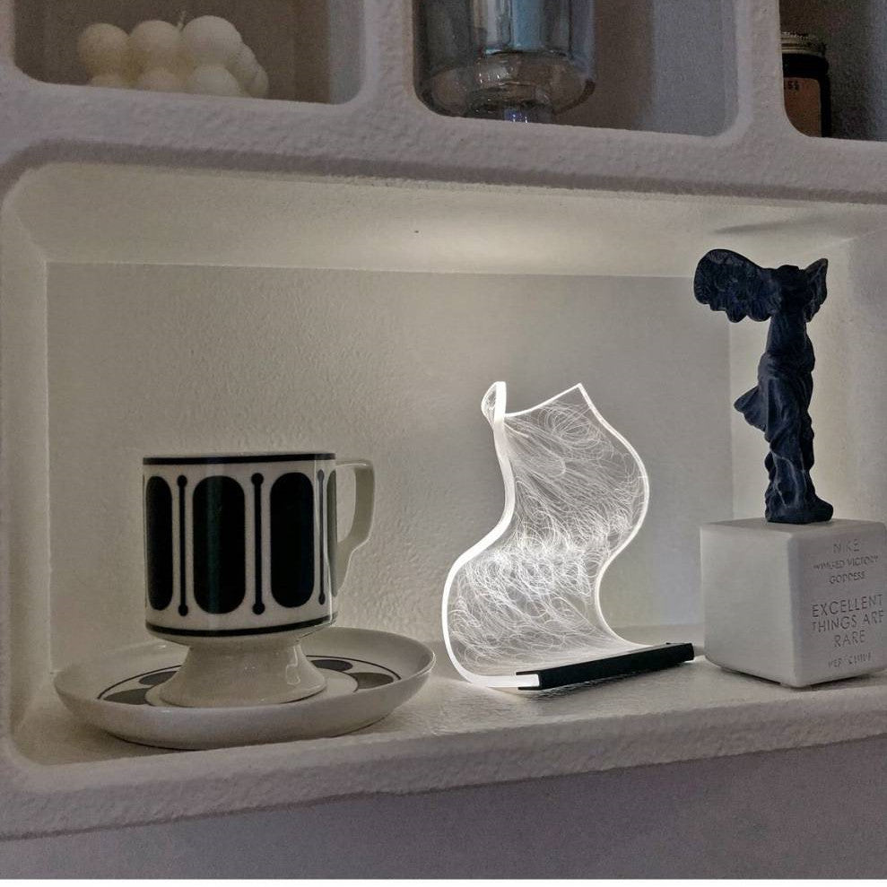 Modern Warm Bedside Lamp – Small Night Light | Cozy Bedroom & Home Decor Lighting