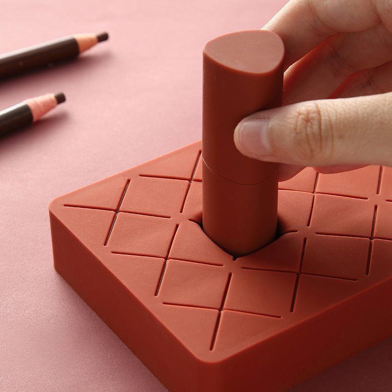 Silicone Lipstick Organizer – Makeup Storage Rack for Vanity & Beauty Setup