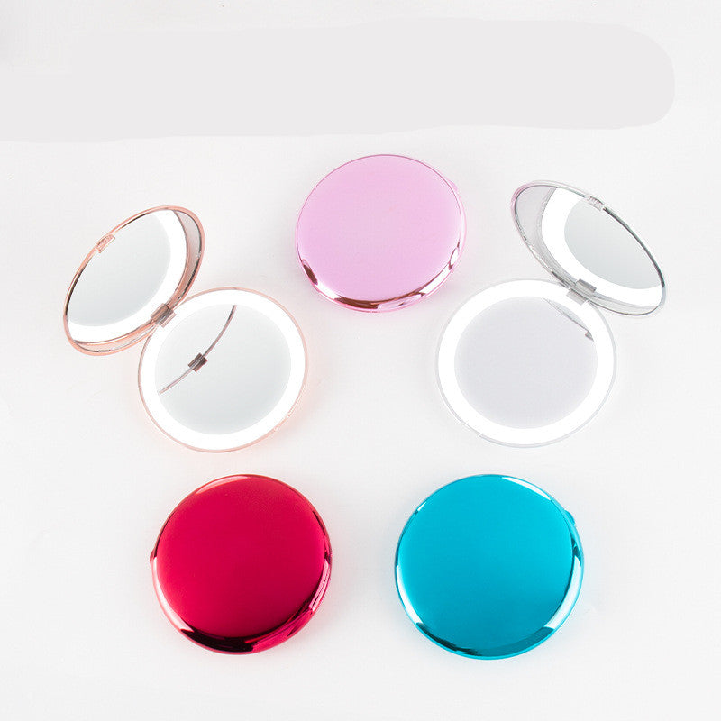 LED Mini Makeup Mirror with 2X Magnification – USB Rechargeable Pocket Mirror