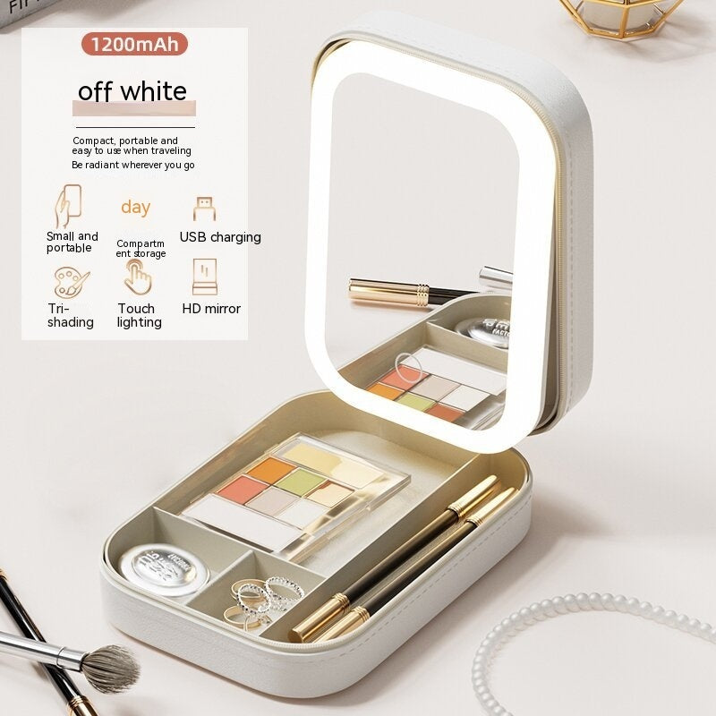 Touch Light Cosmetic Organizer – Portable LED Makeup Storage Box for Travel