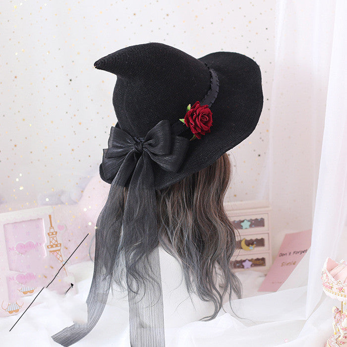 Gothic Lolita Witch Hat Halloween Costume Accessory – Elegant Masquerade Wizard Hat