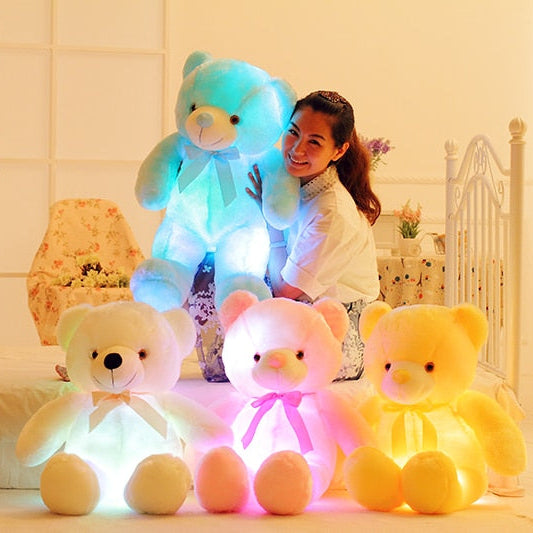 Glowing Teddy Bear Night Light Plush – LED Stuffed Toy Gift for Kids, Girls & Babies