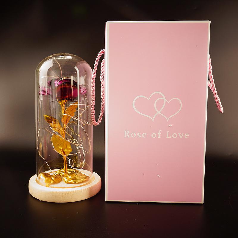 Enchanted Forever Rose LED Glass Dome – Christmas Romantic Holiday Decoration Gift