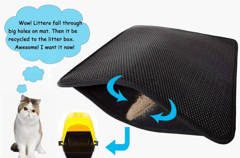 Double Layer Cat Litter Mat – Waterproof Easy Clean Litter Trapper