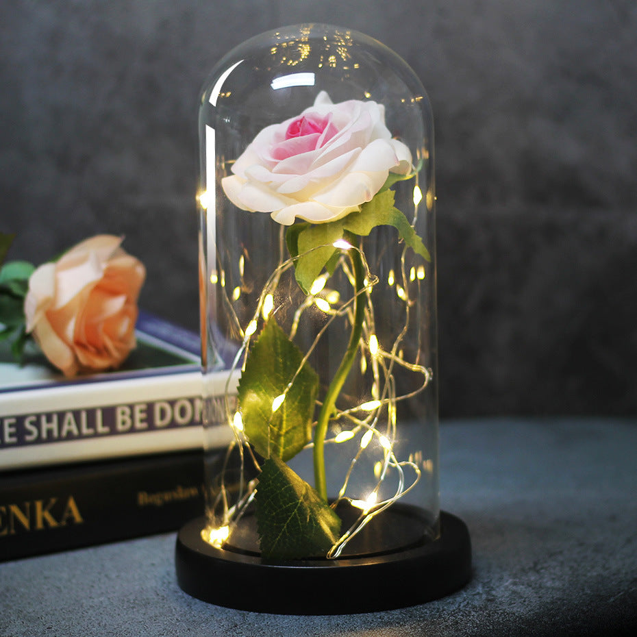 Enchanted Forever Rose LED Glass Dome – Christmas Romantic Holiday Decoration Gift