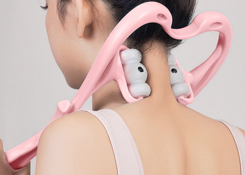 Neck Massager for Pain Relief – 360° Deep Tissue Handheld Roller