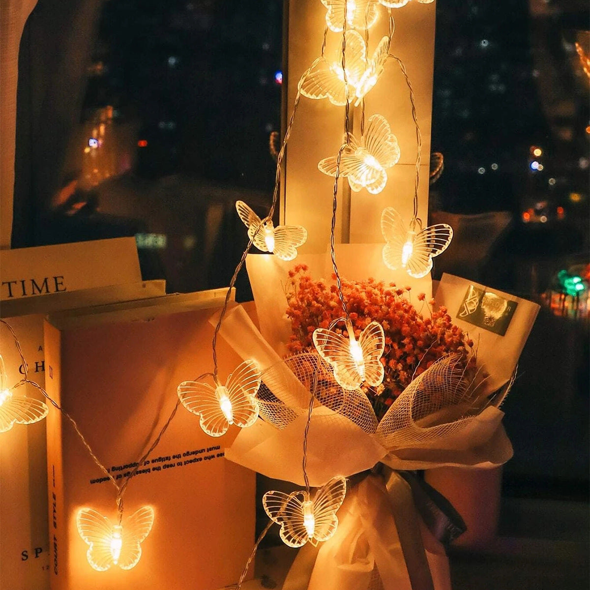 Cute Butterfly Christmas Lights String – 3M LED Fairy Lights for Festive Indoor Decor