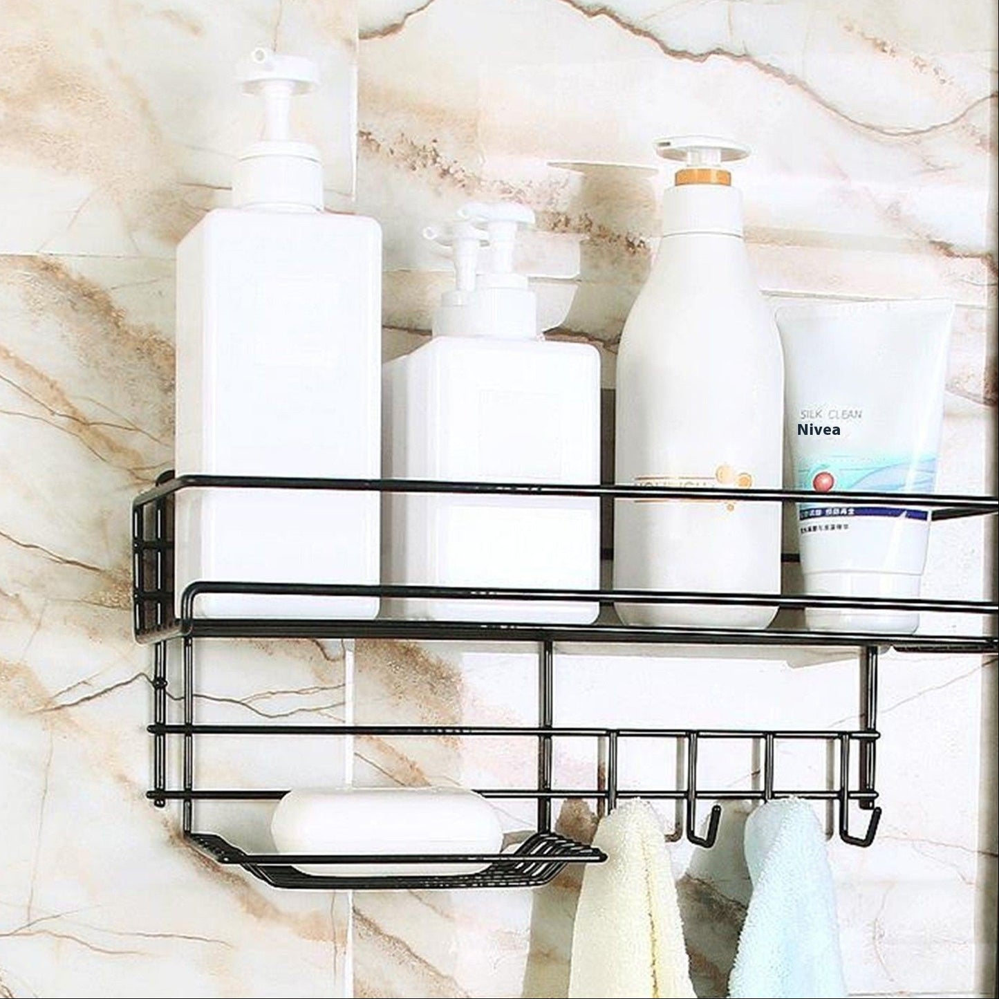 Wall Mounted Bathroom Rack – No Drill Storage Organizer for Shower & Space Saving