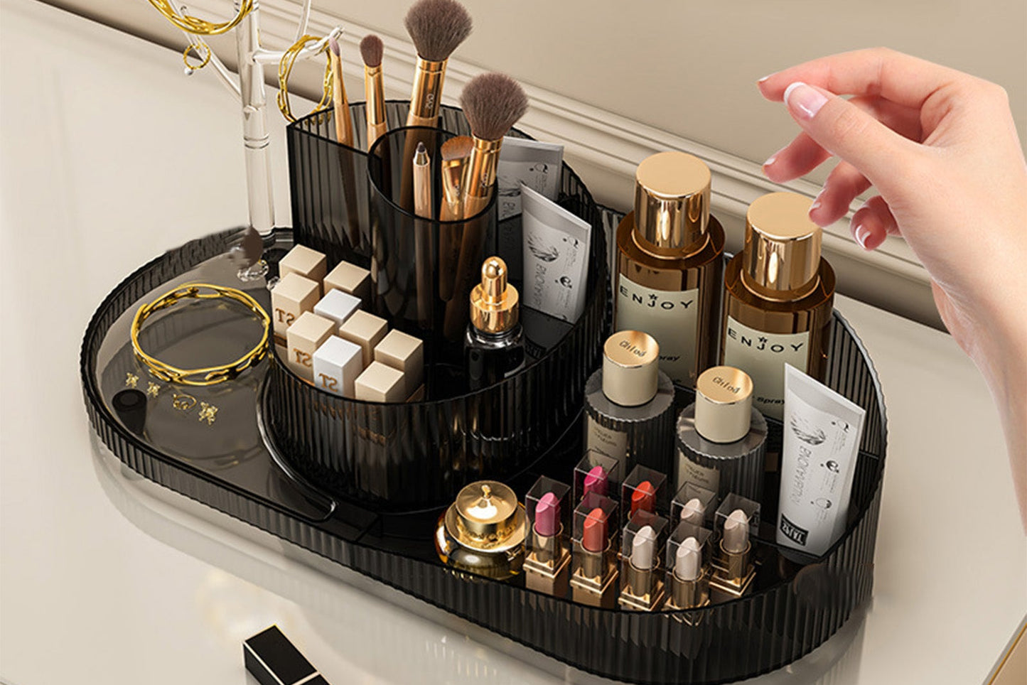 360° Spinning Makeup Organizer & Jewelry Holder