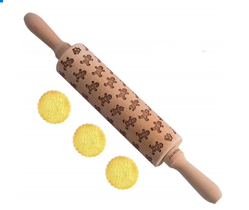 Make Festive Cookies with Christmas Embossed Rolling Pin