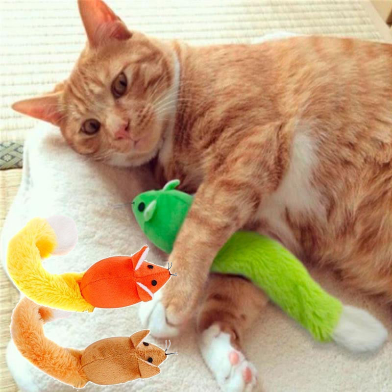 Interactive Cat Mouse Toy – Long Tail Teaser Wand for Kitten/ Cat Play & Exercise