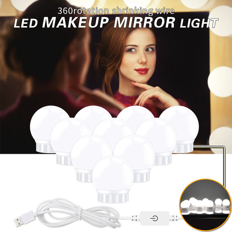 Dimmable USB LED Mirror Light Bulb – Touch Control Makeup Vanity Lamp
