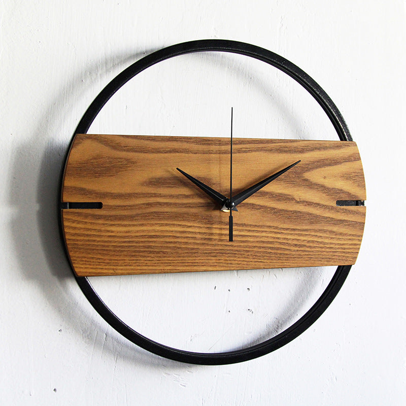 Minimalist Nordic Wood Wall Clock – Silent Battery Operated Quartz | Living Room Decor